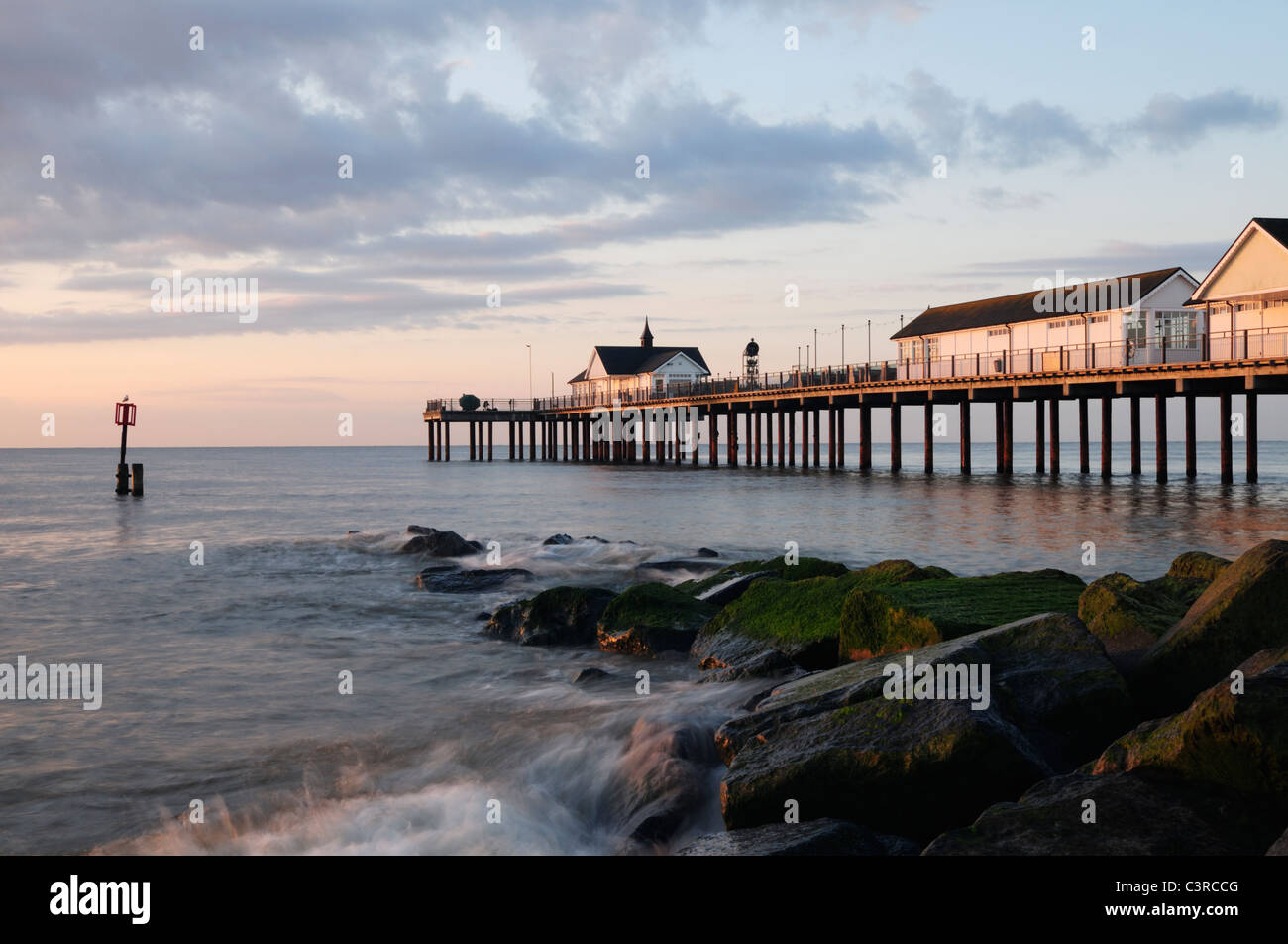Southwold Pier at Sunrise, Suffolk, England, UK Stock Photo
