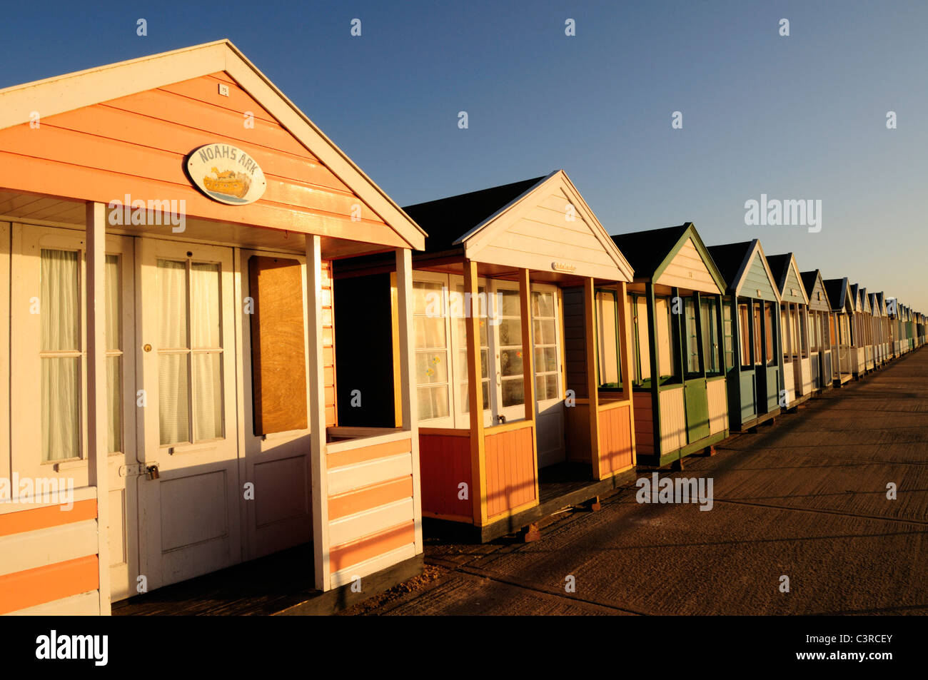 Beach Huts at Southwold, Suffolk, England, UK Stock Photo