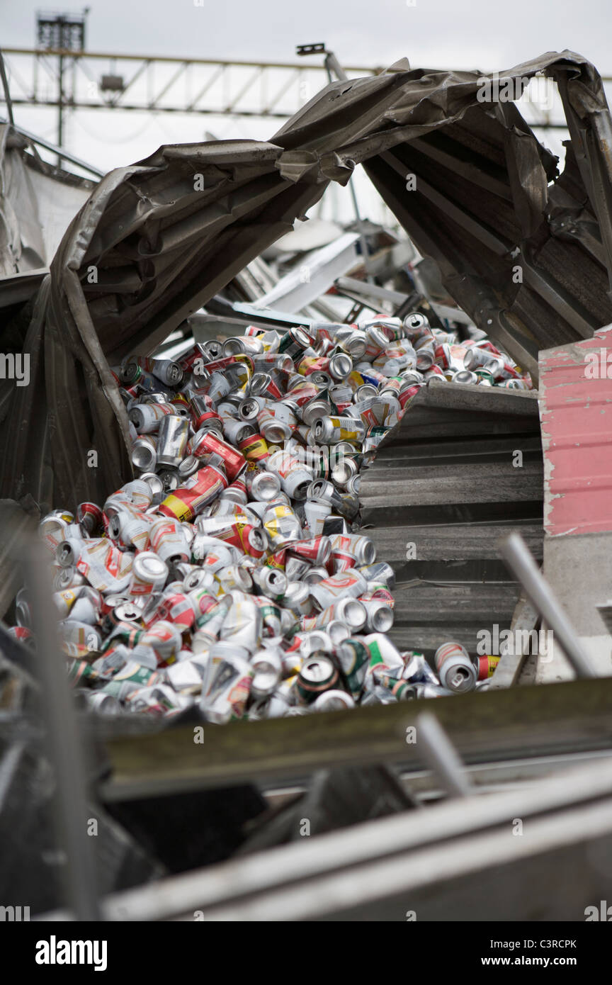 Beer cans for recycling Stock Photo Alamy