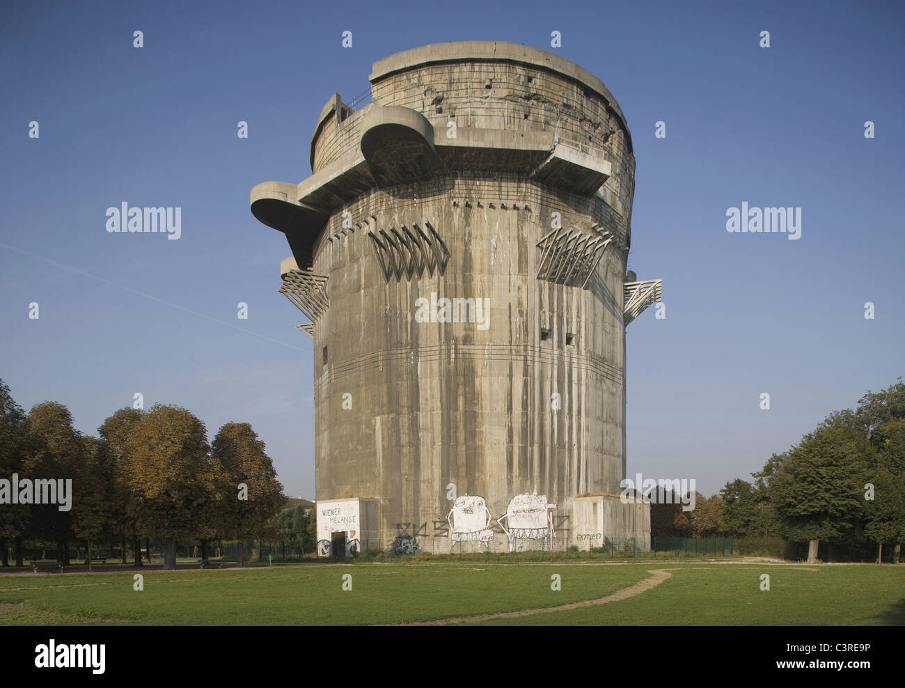 Austria, Vienna, Flak tower at park Stock Photo