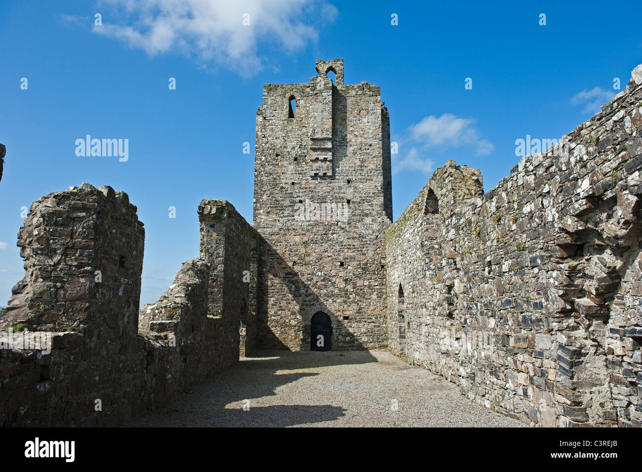 The interior of the ruin of Baldungan Castle near Skerries, county Dublin, Ireland Stock Photo