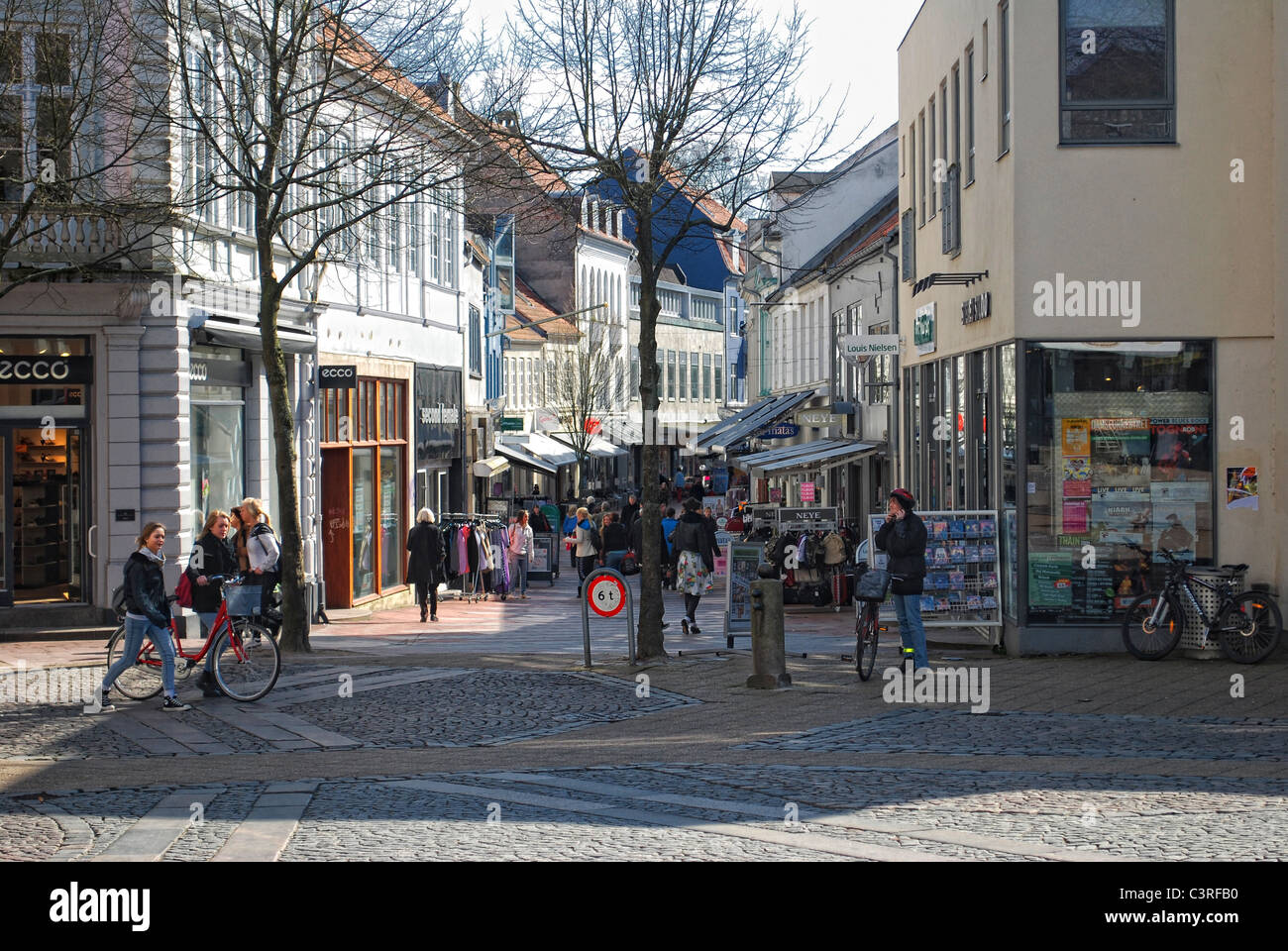 Shopping street/walkway in Kolding, Denmark Stock Photo - Alamy
