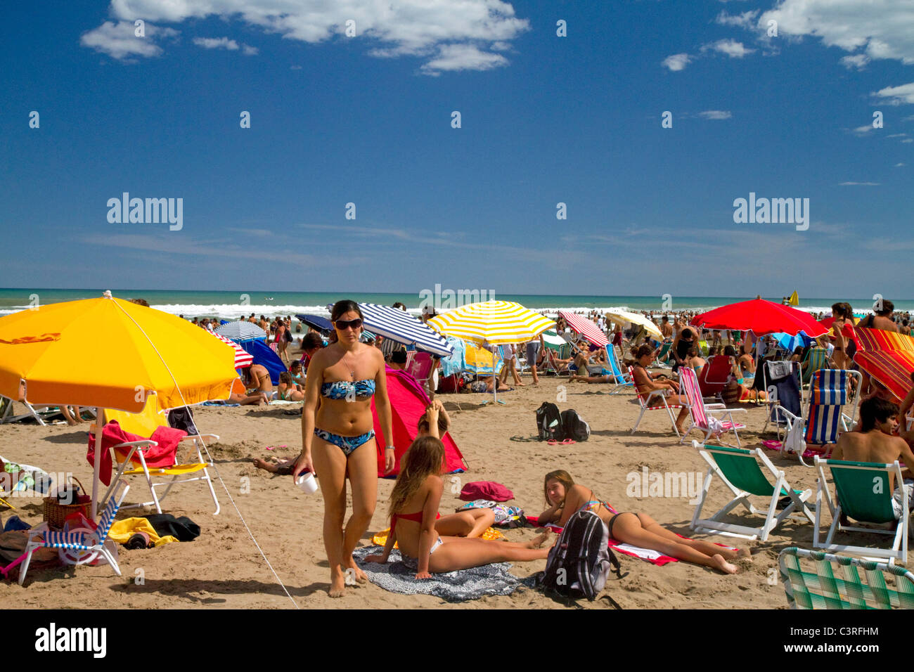 Beach scene at Miramar, Argentina. Stock Photo