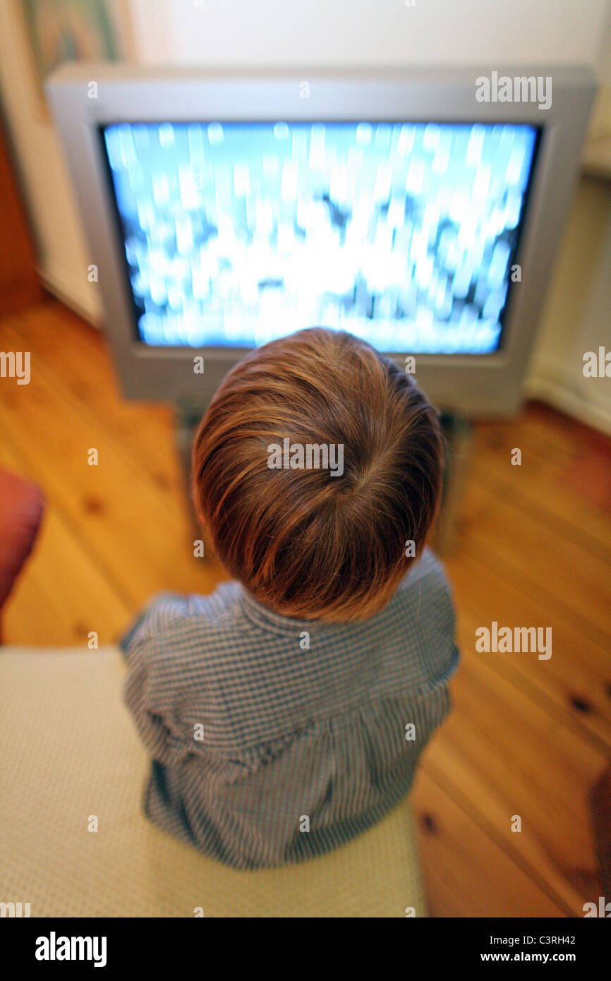 A child watching television Stock Photo Alamy