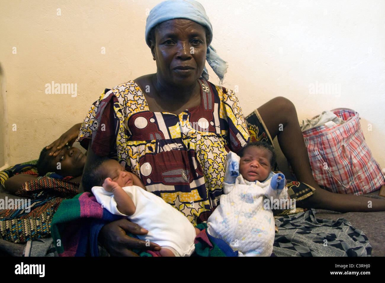 twins babies ,maternity in hospital MSF Betou Republic of Congo Stock Photo