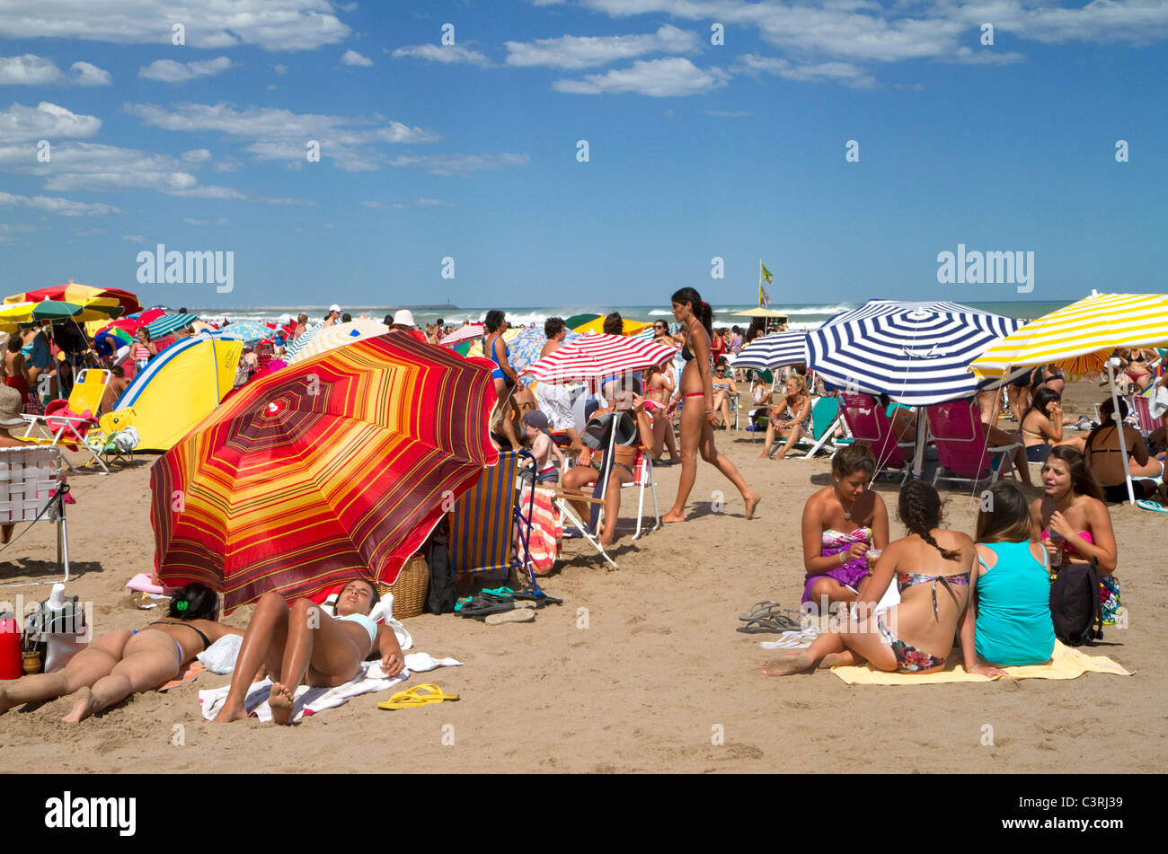 Beach scene at Miramar, Argentina. Stock Photo