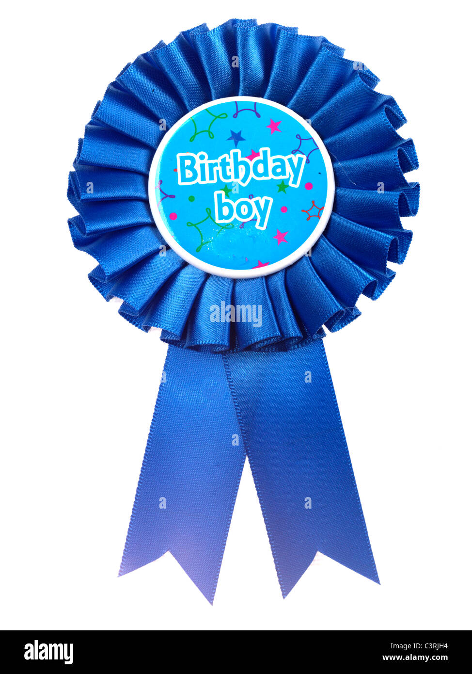 Boy Boys Child Child Birthday Badge Blue Rosette Celebration Hi Res