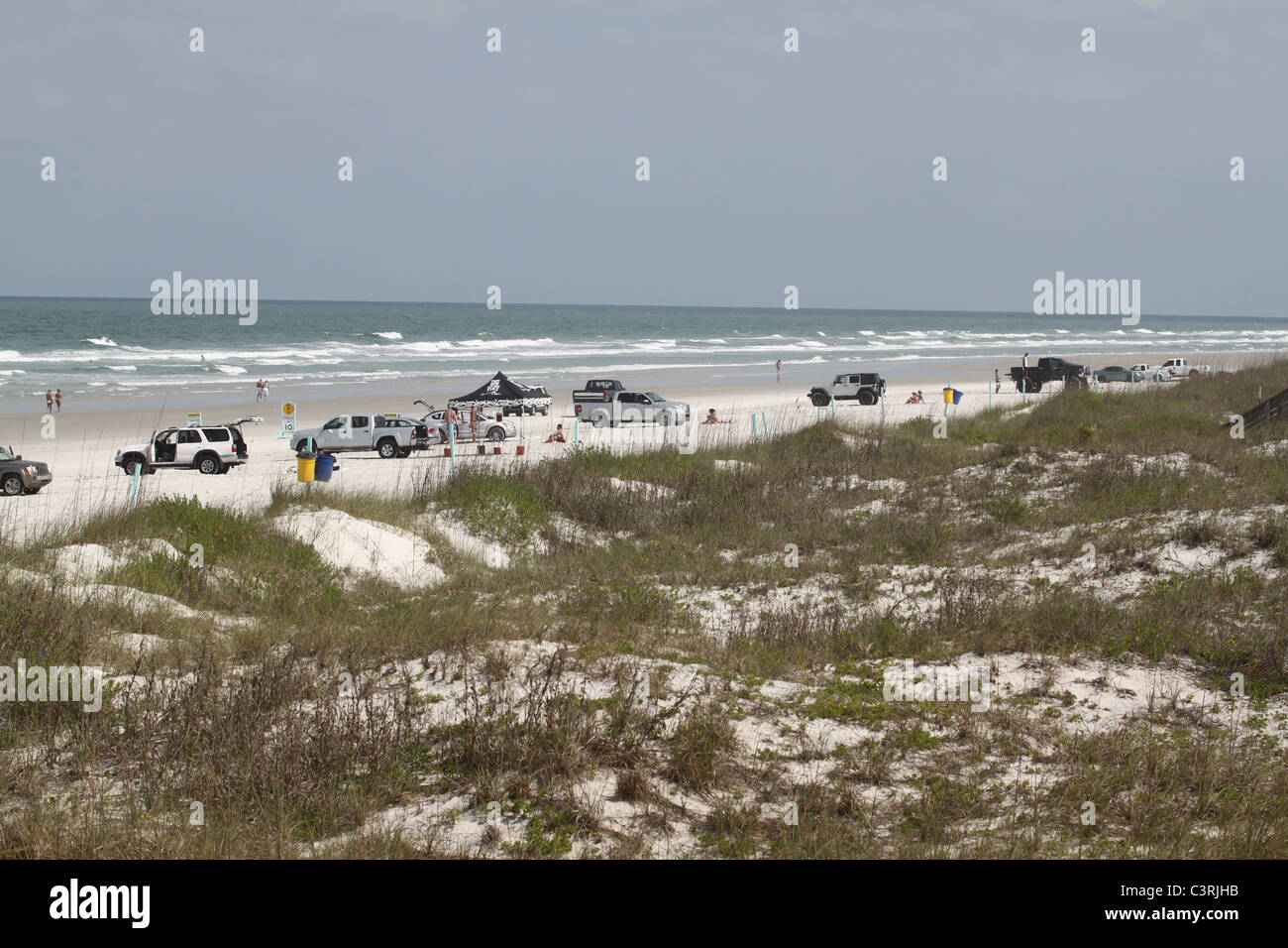 Cars on Smyrna Beach, Florida Stock Photo Alamy