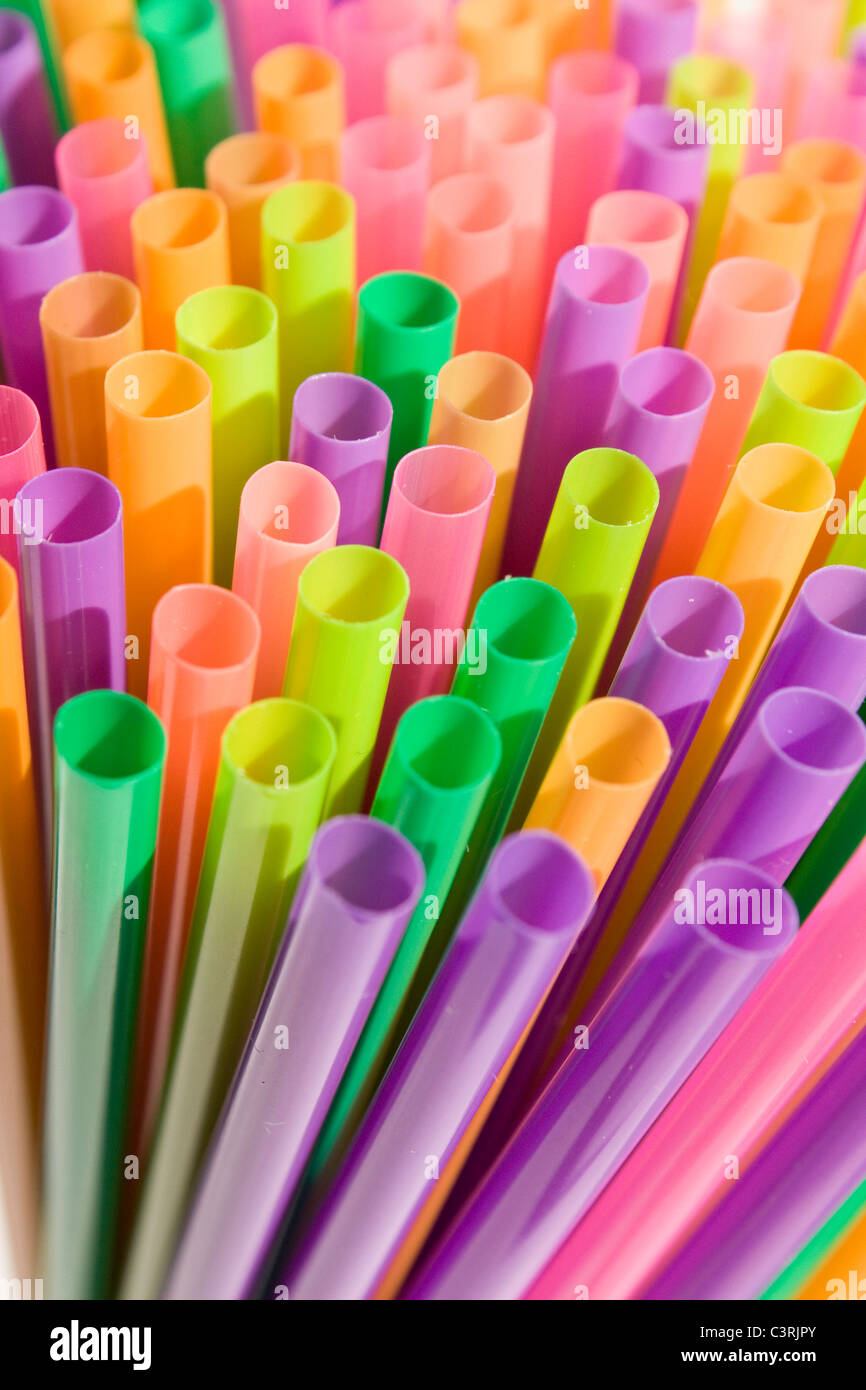 Colorful plastic straws Stock Photo Alamy