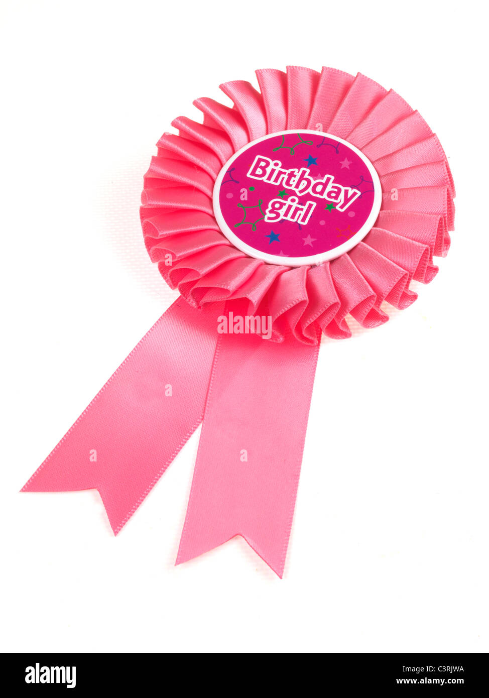 Pink Birthday Rosette Stock Photo