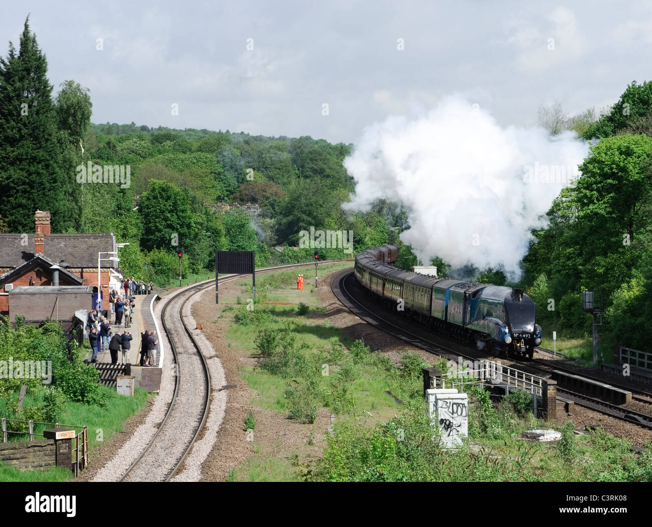 The Bittern or Dominion of New Zealand steam train going through Dore Station in Sheffield Stock Photo