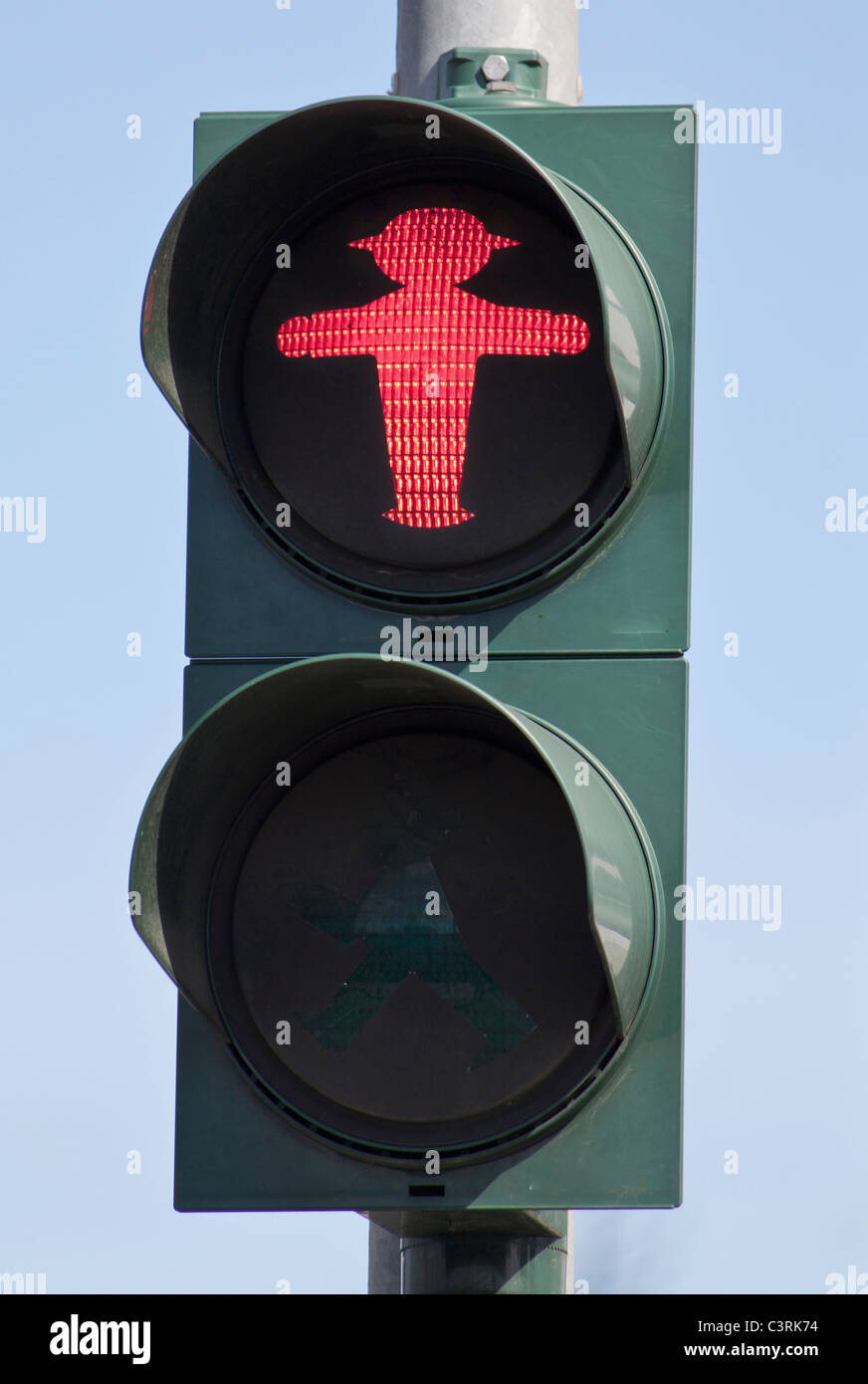 German Red Signal Germany, Berlin, Pedestrian traffic light showing red wait signal Stock ...