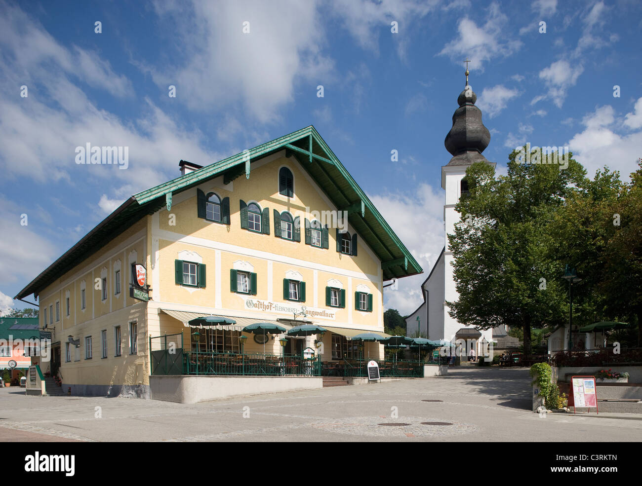 Austria, Salzkammergut, Zell am Moos, View of town Stock Photo