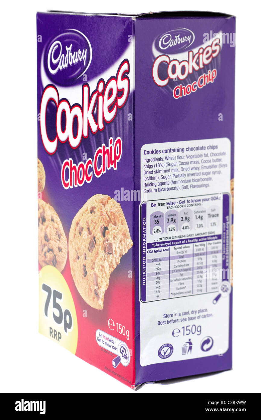 150 gram box of Cadbury choc chip cookies Stock Photo