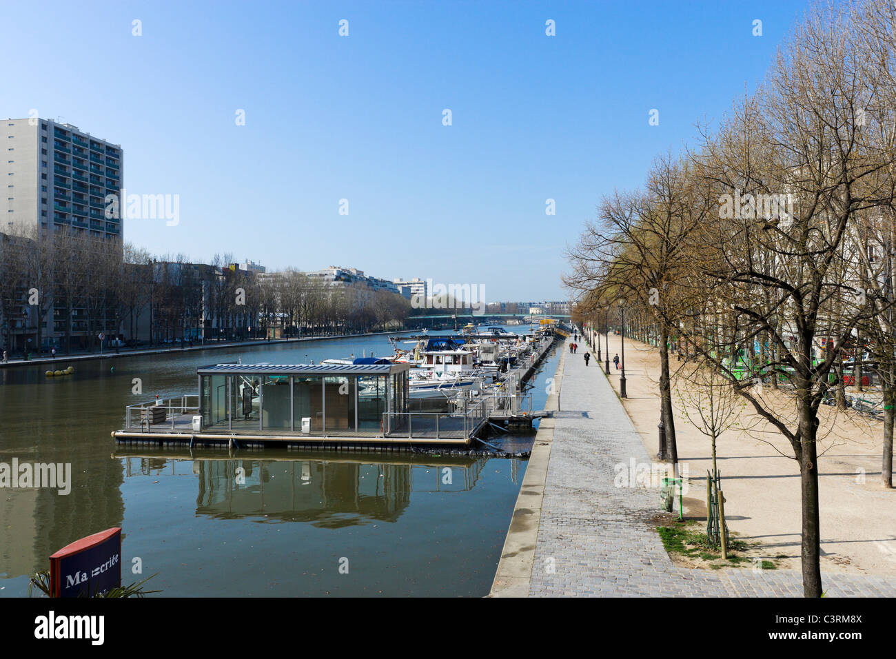 Bassin de la Villette in the 19th Arrondissement, Paris, France Stock Photo