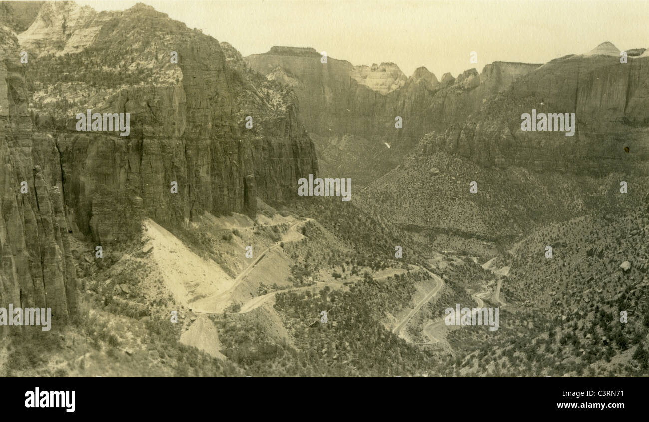 landscape of Zion National Park July 7, 1940 desert utah American Southwest Stock Photo