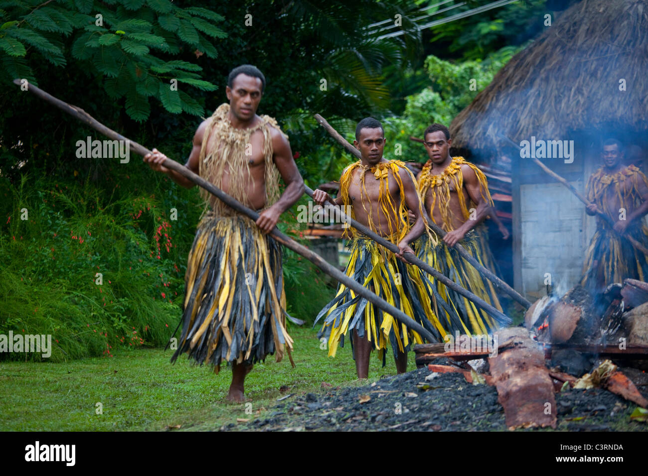 Beqa Island firewalkers, Viti Levu, Fiji Stock Photo