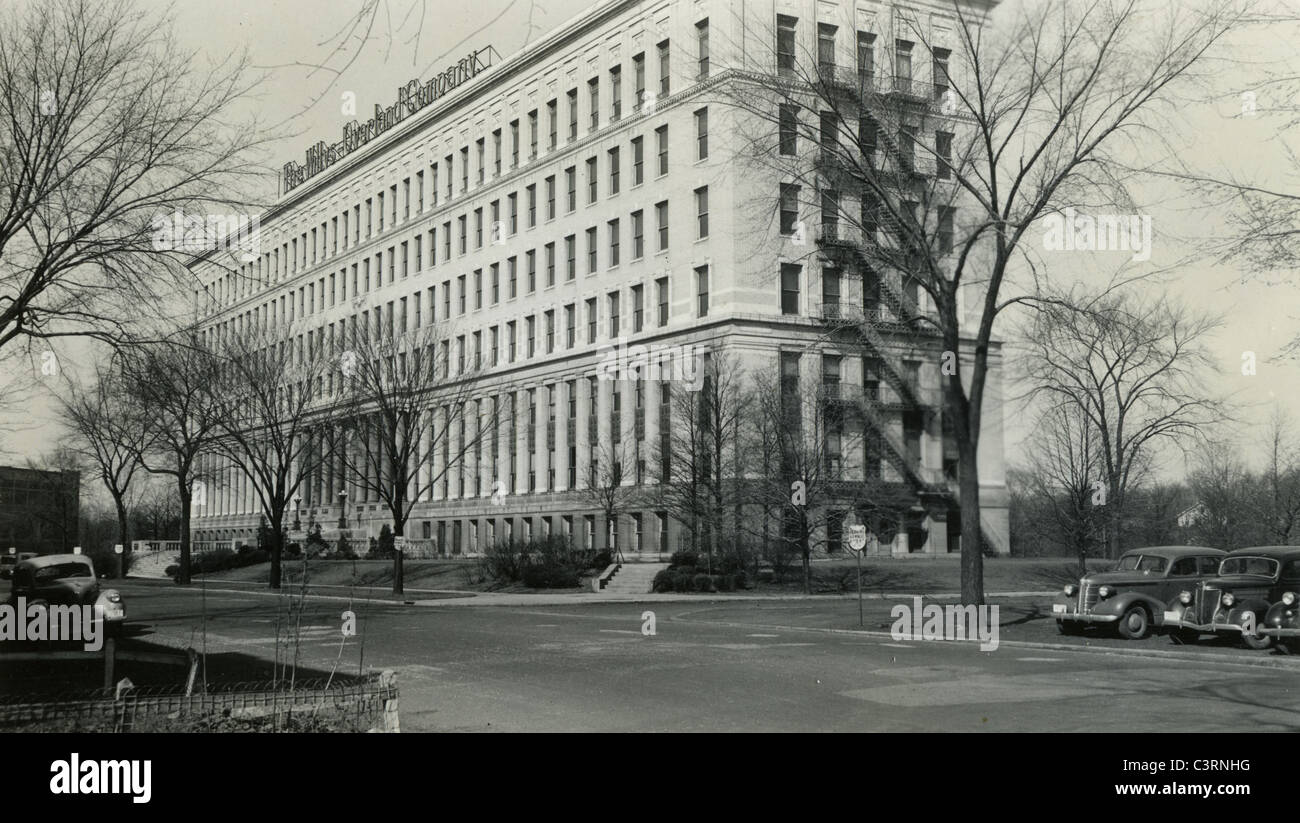 Willys Overland Company Building 1930s American automobile car industry stone building Stock Photo
