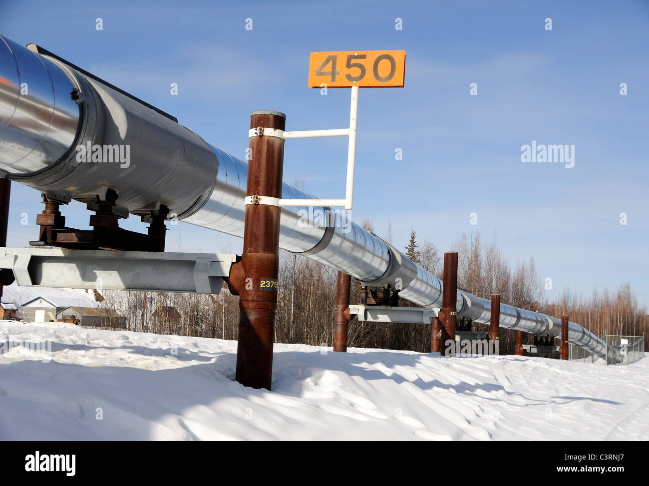 Alaska Oil Pipeline in Winter near Fairbanks Stock Photo Alamy