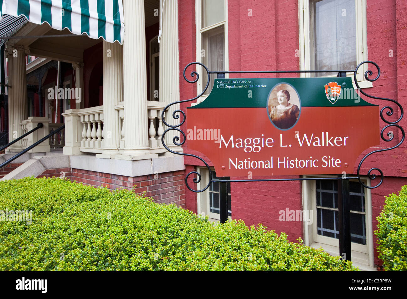 Maggie L Walker National Historic Site, historic black neighborhood, E Leigh Street, Jackson Ward neighborhood Richmond, VA Stock Photo