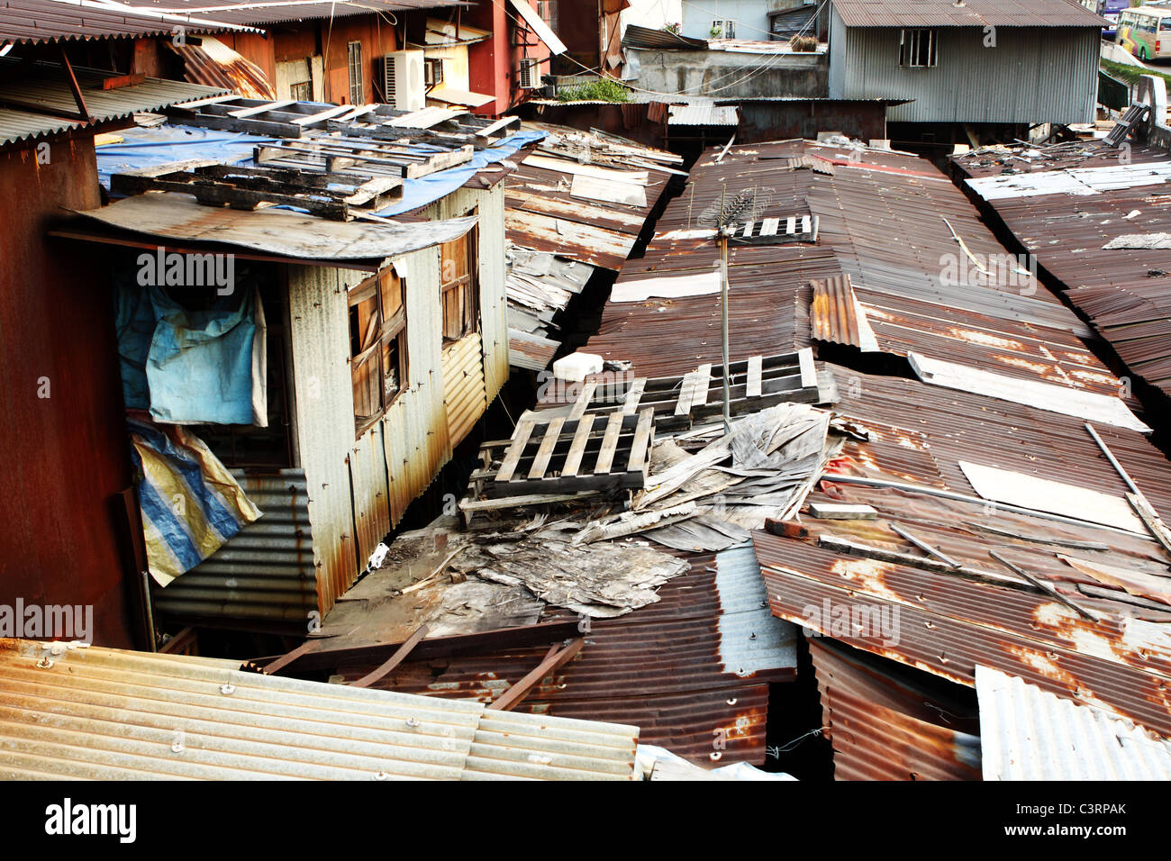 old rusty metal housing at day Stock Photo - Alamy