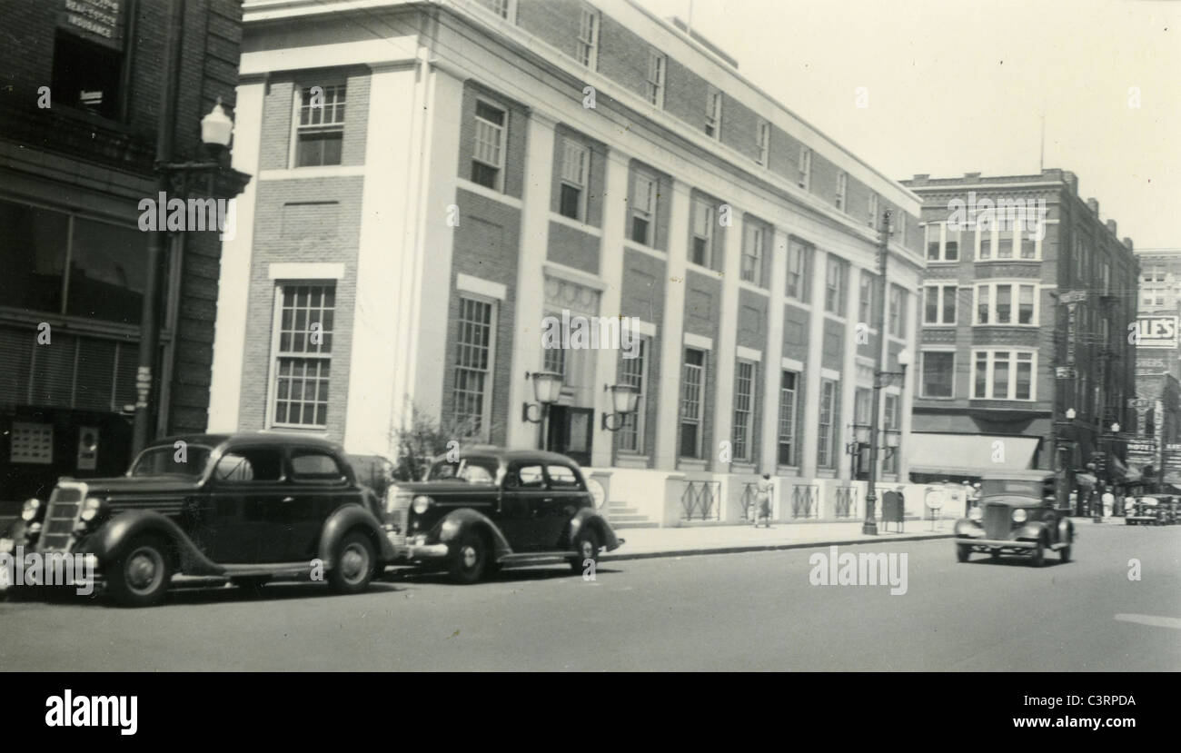 street scene paducah kentucky 1930s parked cars model A ford Stock Photo Alamy