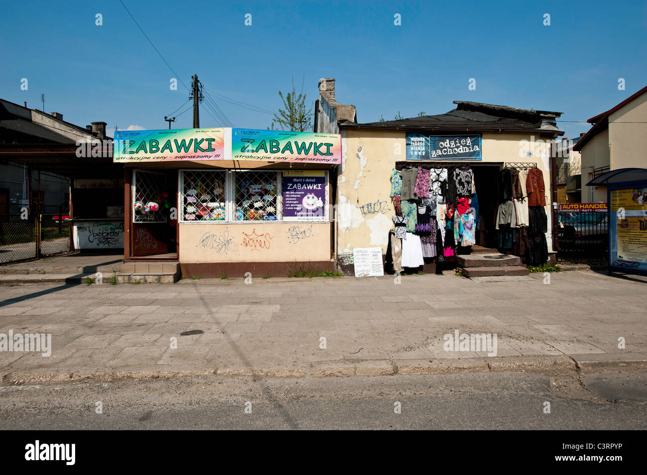 Shops in Wierzbnik, Starachowice, Poland Stock Photo Alamy