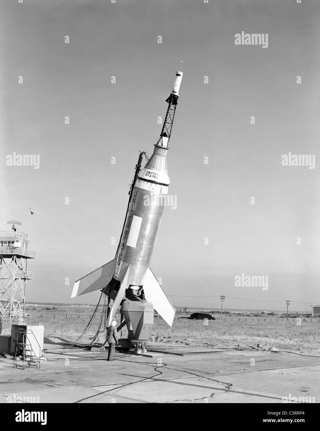 Little Joe (LJ1B) Launch. Launching of the LJ1B Little Joe on Oct. 4, 1959 Stock Photo