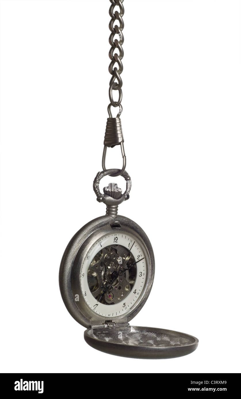 Old fashioned pocket watch isolated on white background Stock Photo Alamy