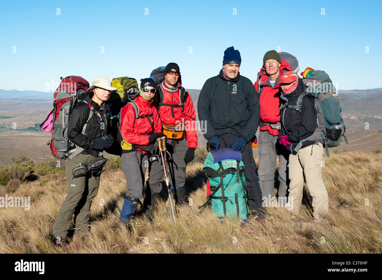 Hikers on Witteberge Mountains, South Africa, South Africa Stock Photo
