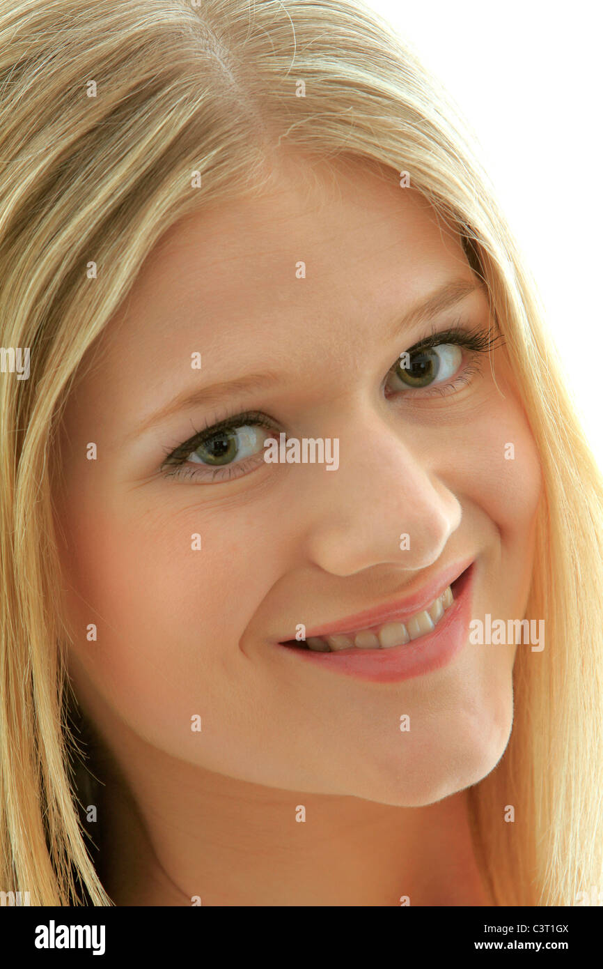 pretty young blonde woman Stock Photo