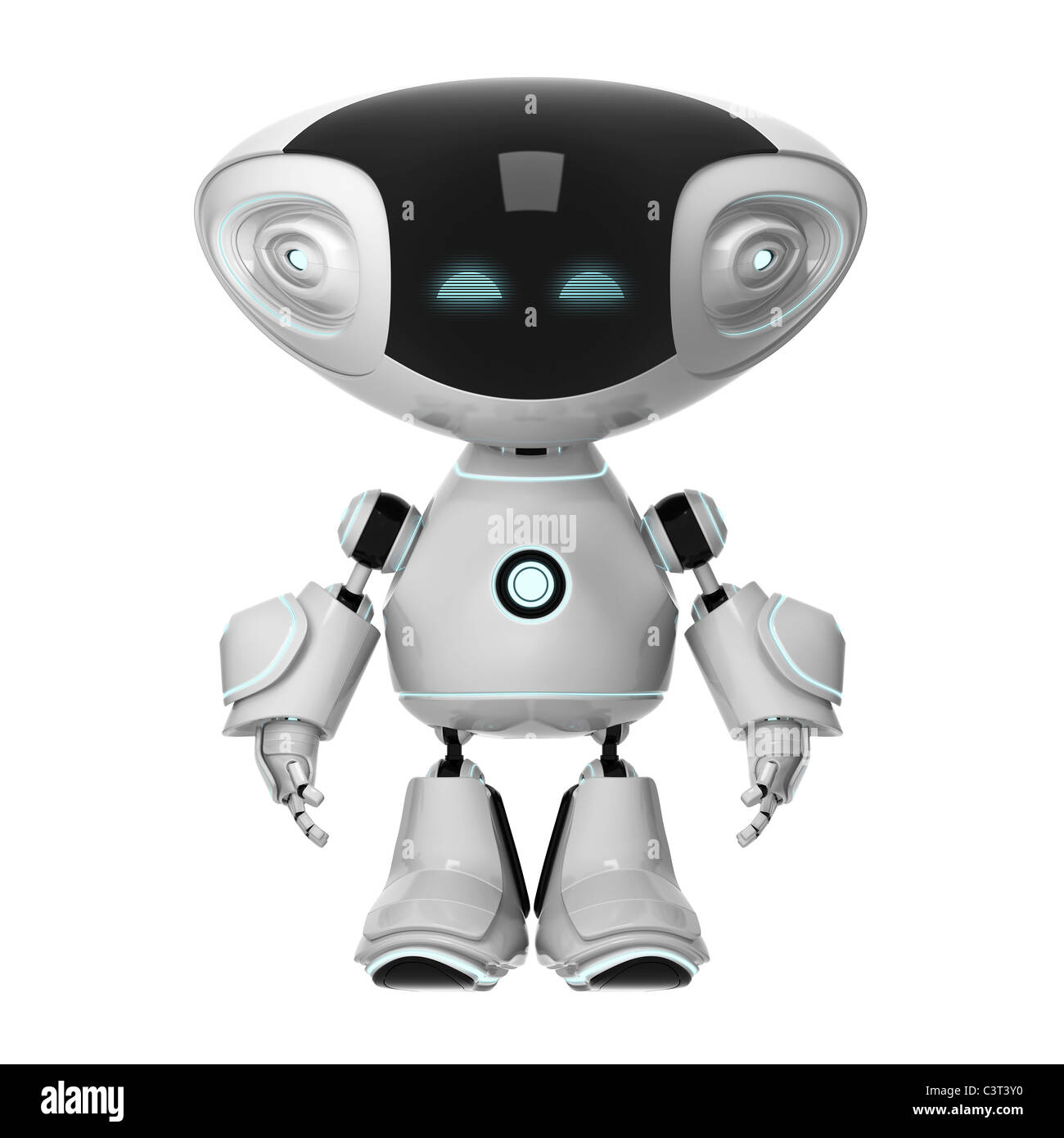 Positive toy robot. Cute lovely white radio controlled toy - robot isolated  on white Stock Photo - Alamy