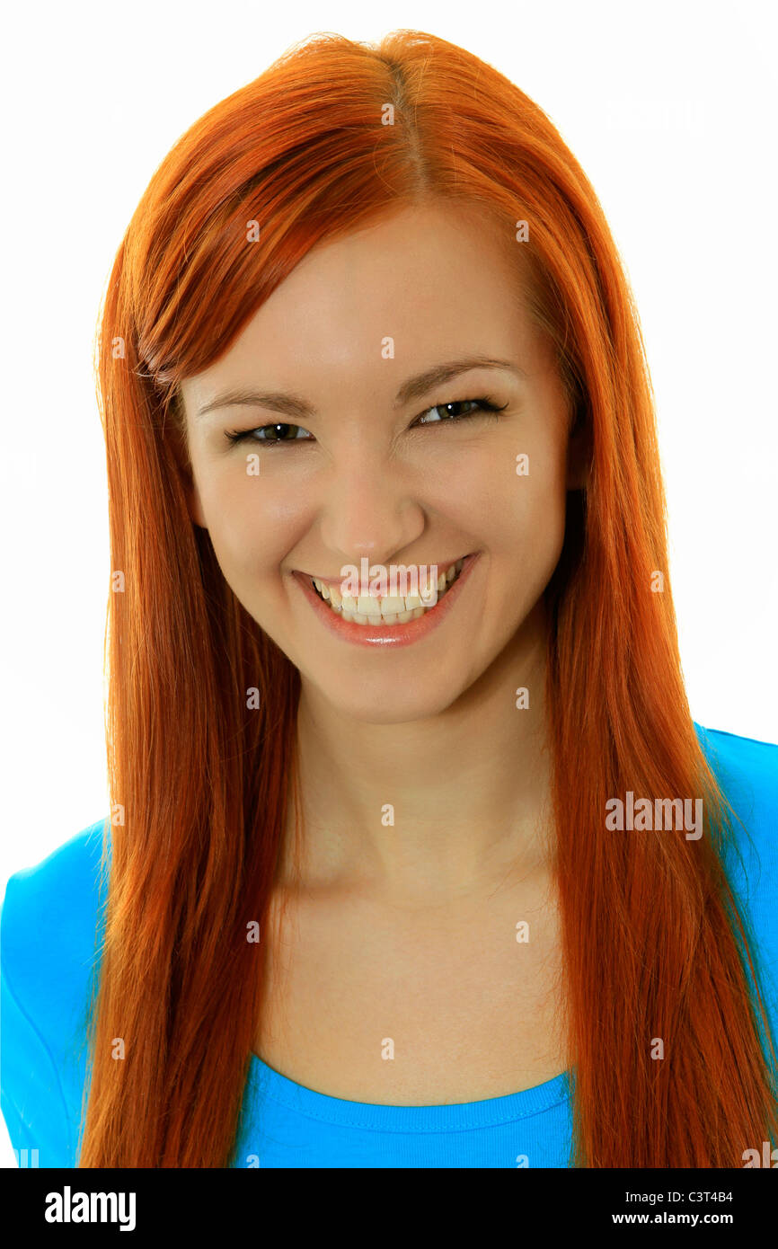 Young pretty red-haired woman, portrait Stock Photo