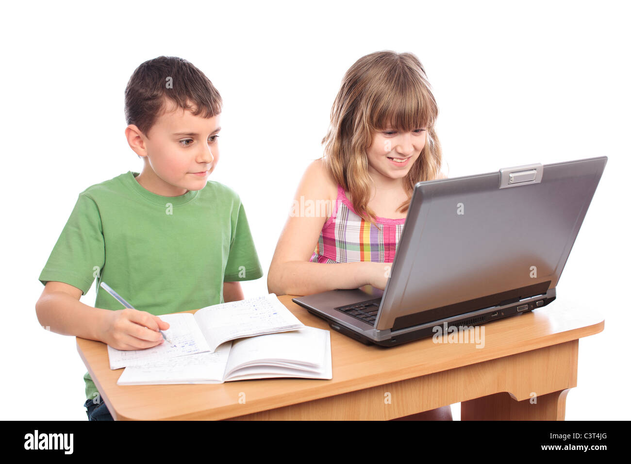 Computer class children isolated High Resolution Stock Photography and ...