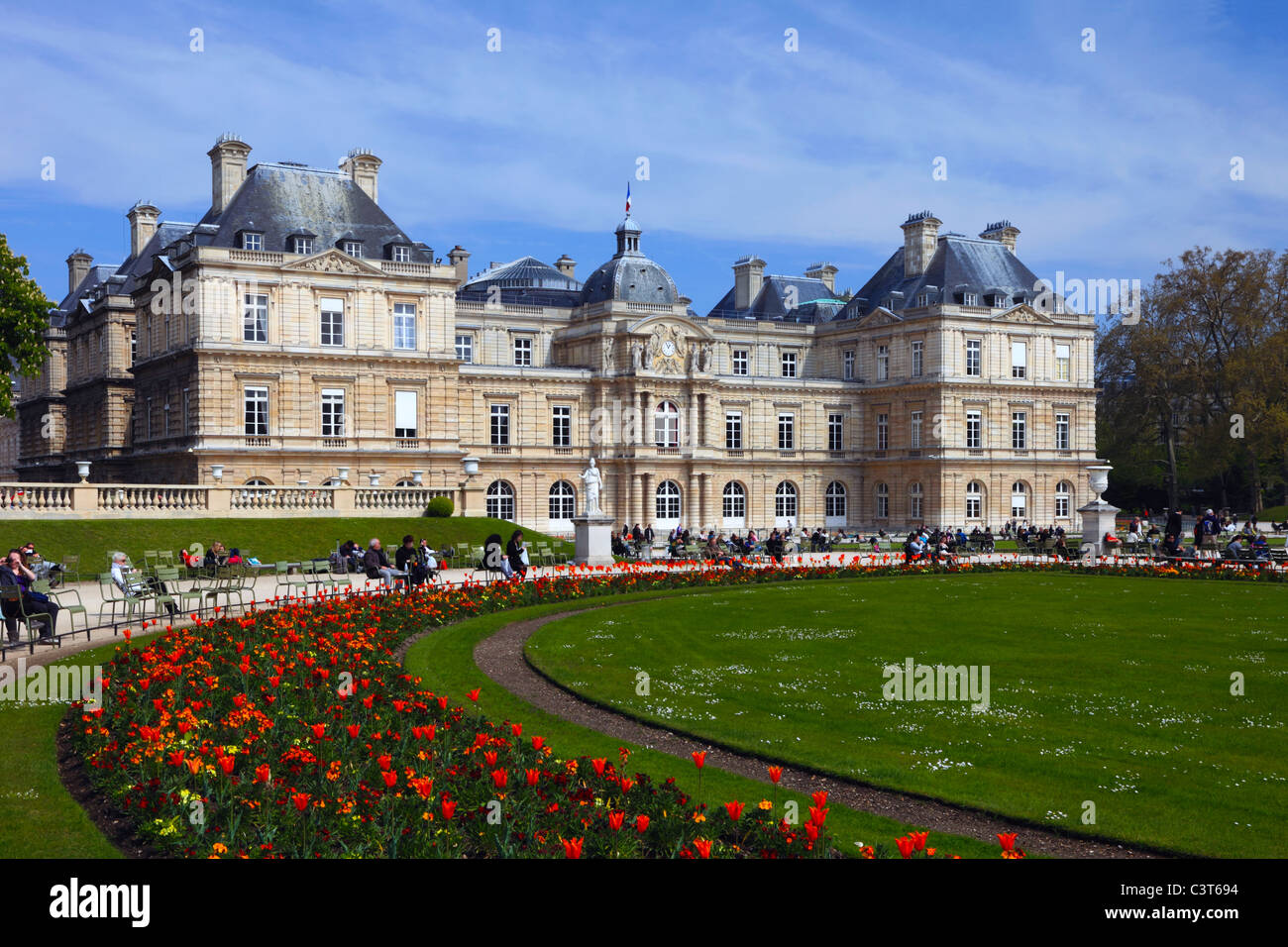 Luxembourg Palace, which is the seat of French senate.Paris, France. Stock Photo