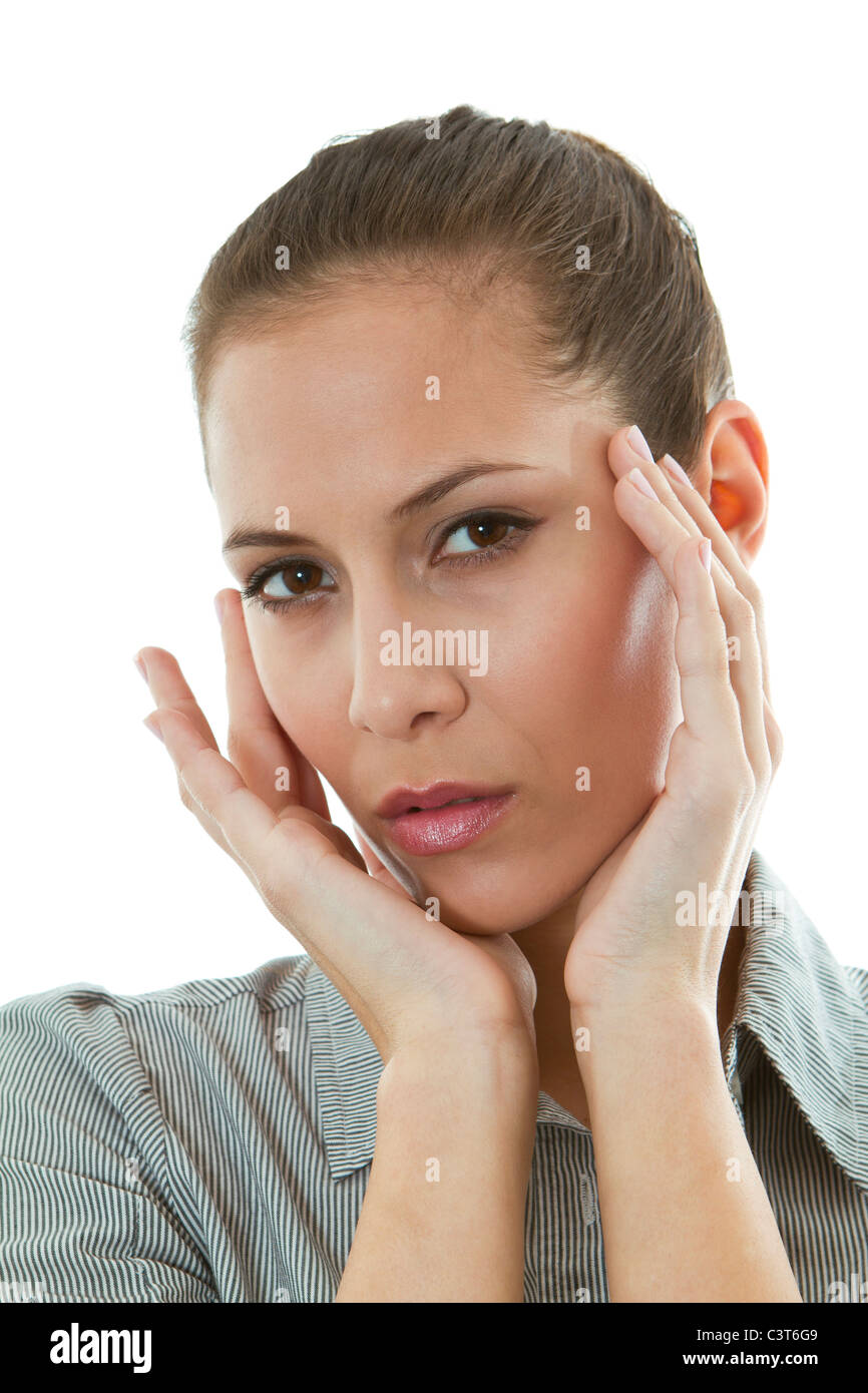 Pretty young brunette woman, portrait Stock Photo