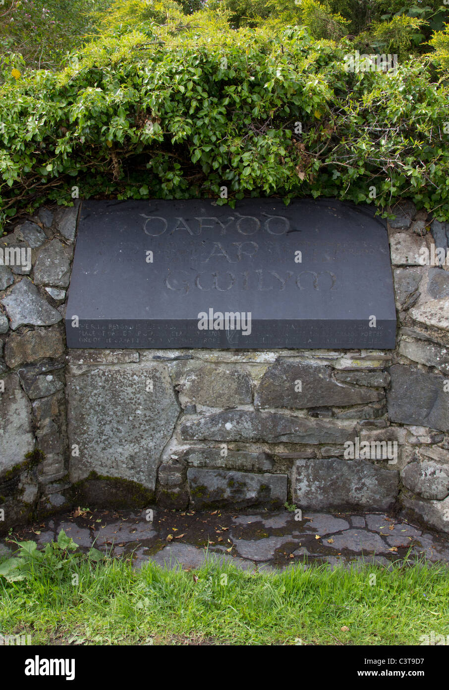 Dafydd ap Gwilym memorial stone Stock Photo