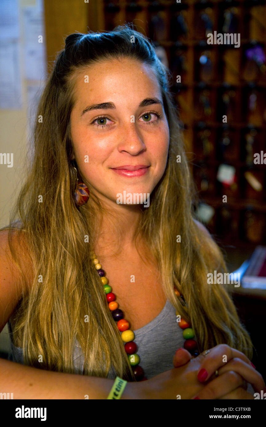 Portrait of an argentine girl at Necochea, Argentina. Stock Photo