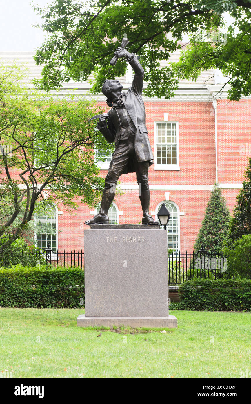 The Signer statue, Philadelphia Stock Photo