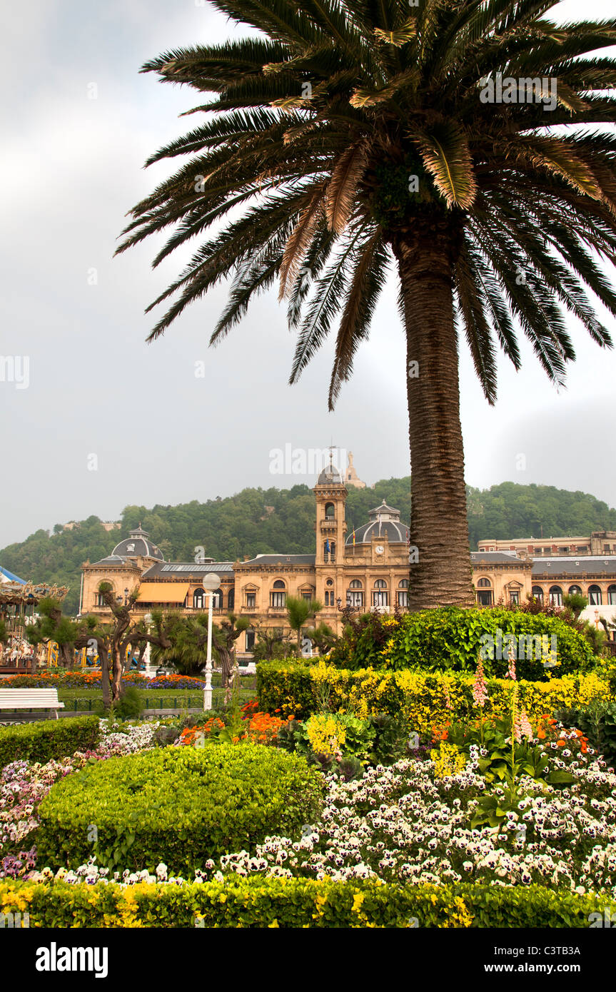 Parque de Alderi Eder Garden San Sebastian Spain Spanish Basque Country old town city Hall Stock Photo