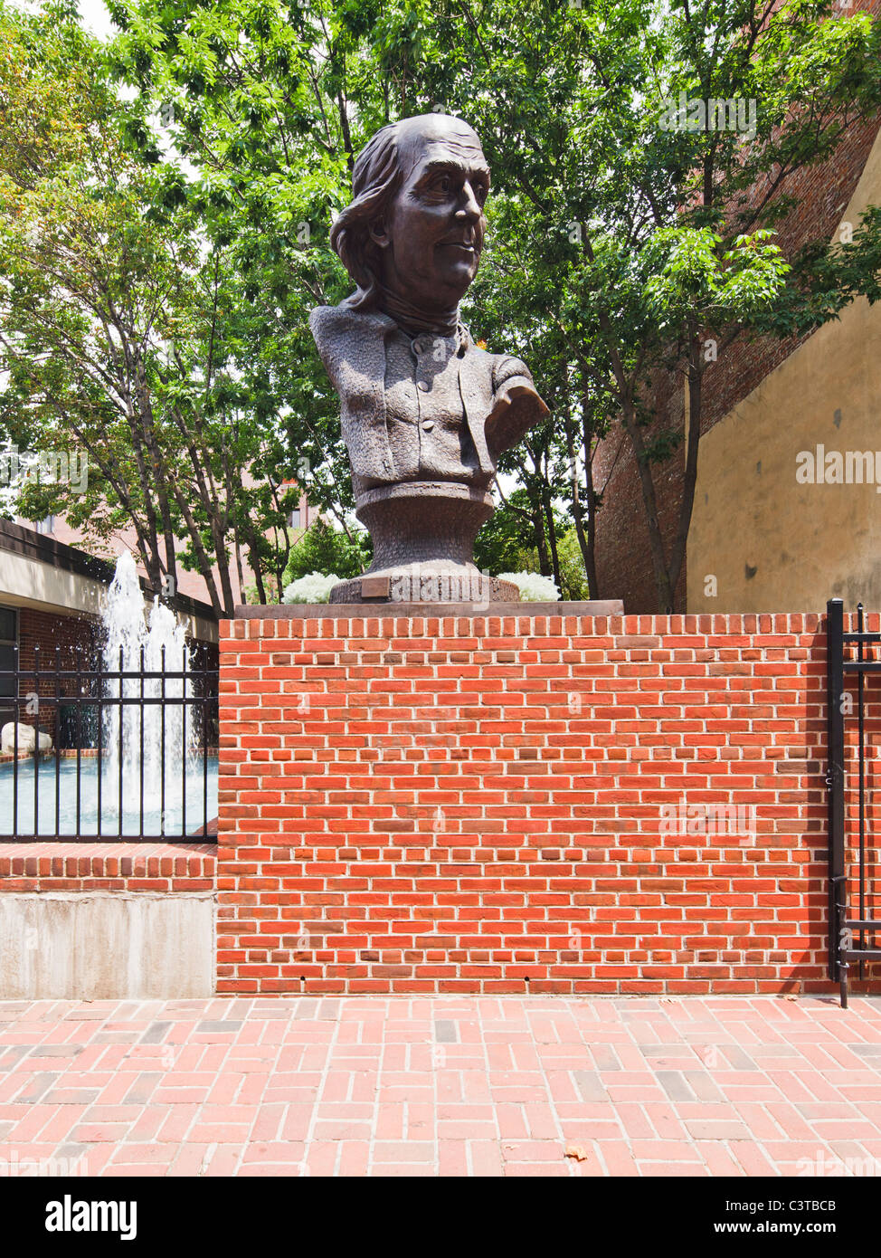 Benjamin Franklin bust, Philadelphia Stock Photo