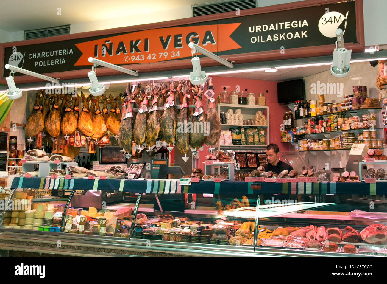 Butcher Market San Sebastian Spain Basque Country Stock Photo