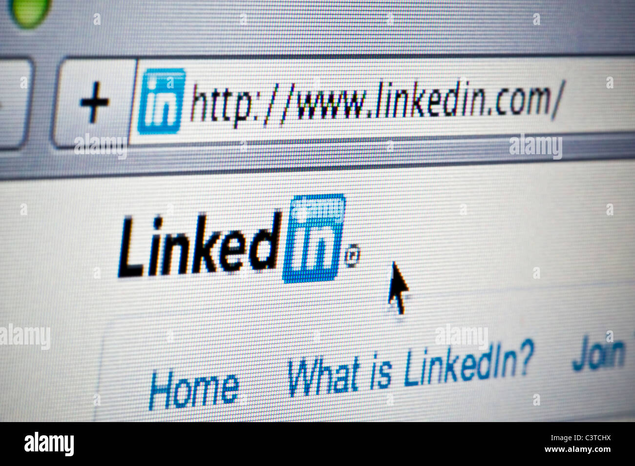 Close up of the LinkedIn as seen on its website. (Editorial use only: print, TV, e-book and editorial website). Stock Photo