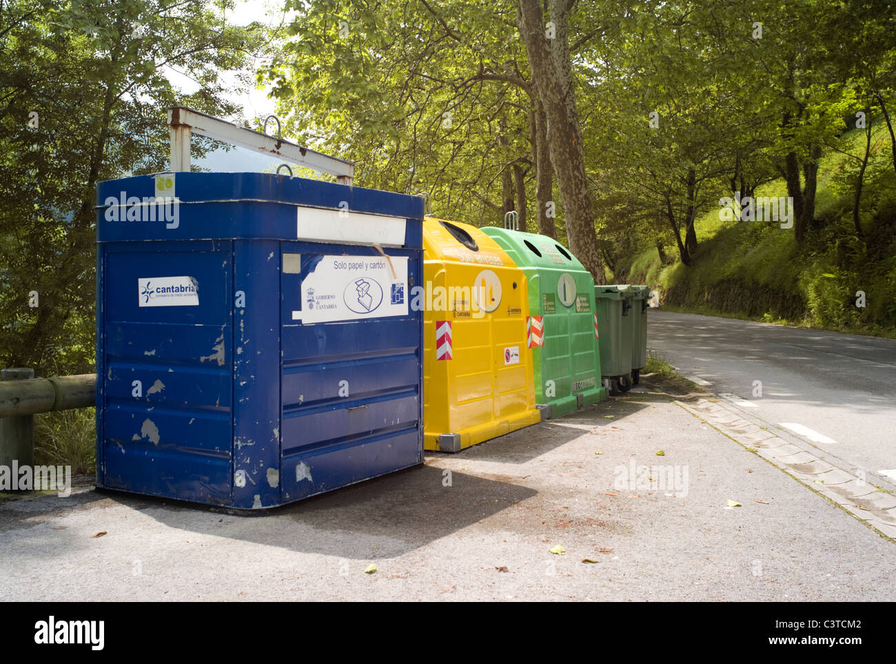Recycling point Cantabria Spain Stock Photo