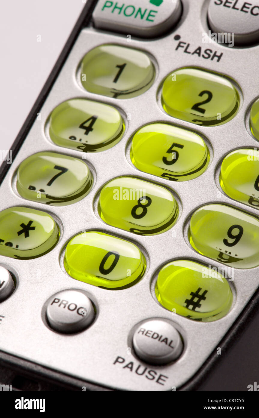 Detail of keypad on cordless phone Stock Photo - Alamy