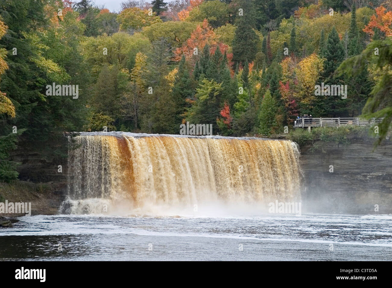 Tahquamenon Falls During Autumn, Michigan's Upper Peninsula, USA Stock