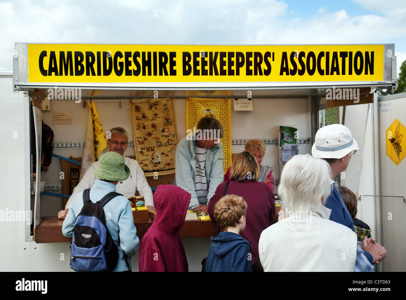 Cambridgeshire Beekeepers Association stall at Reach fair, Cambridgeshire UK Stock Photo