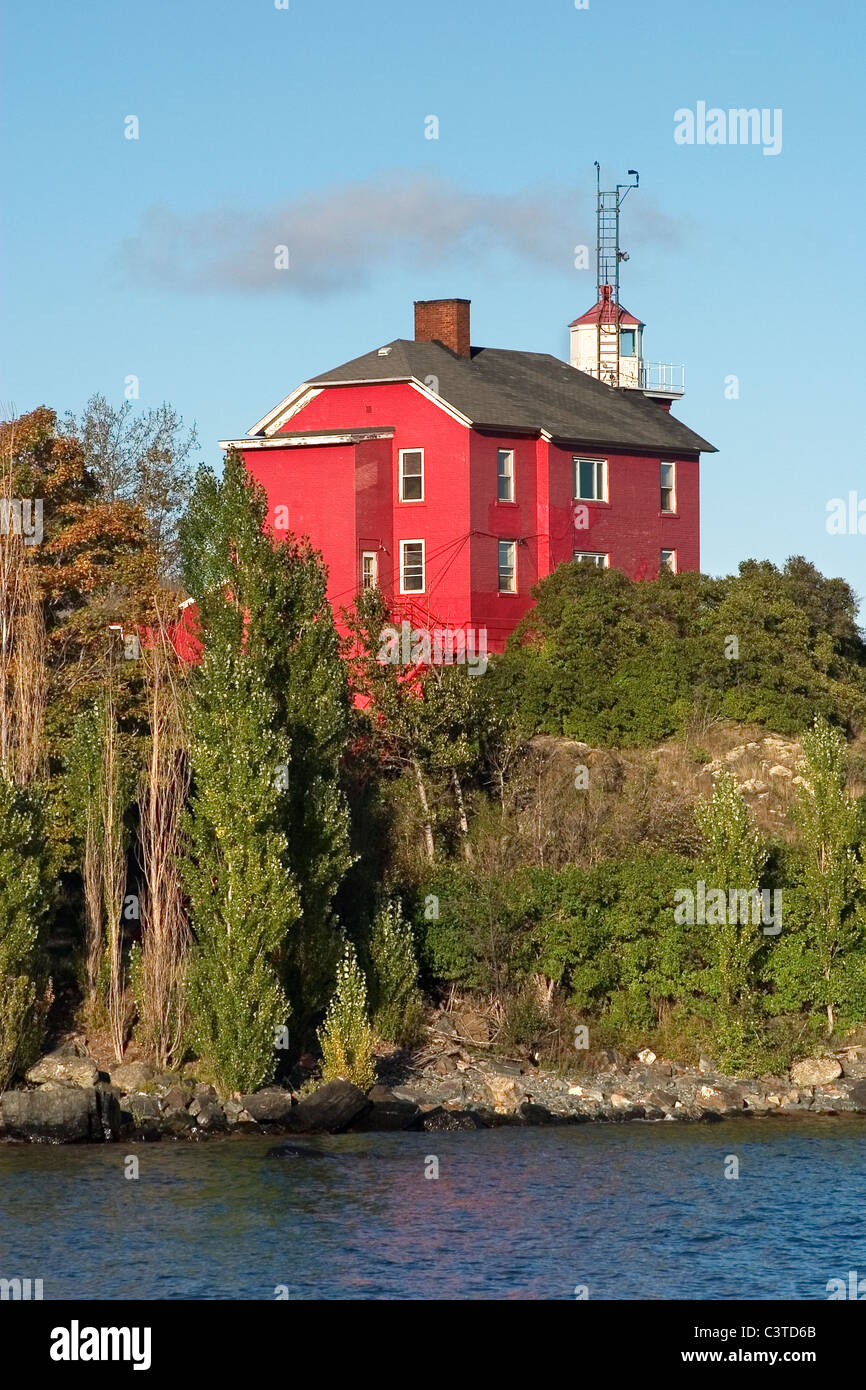 The Historic Marquette Harbor Lighthouse On Lake Superior In Michigan's