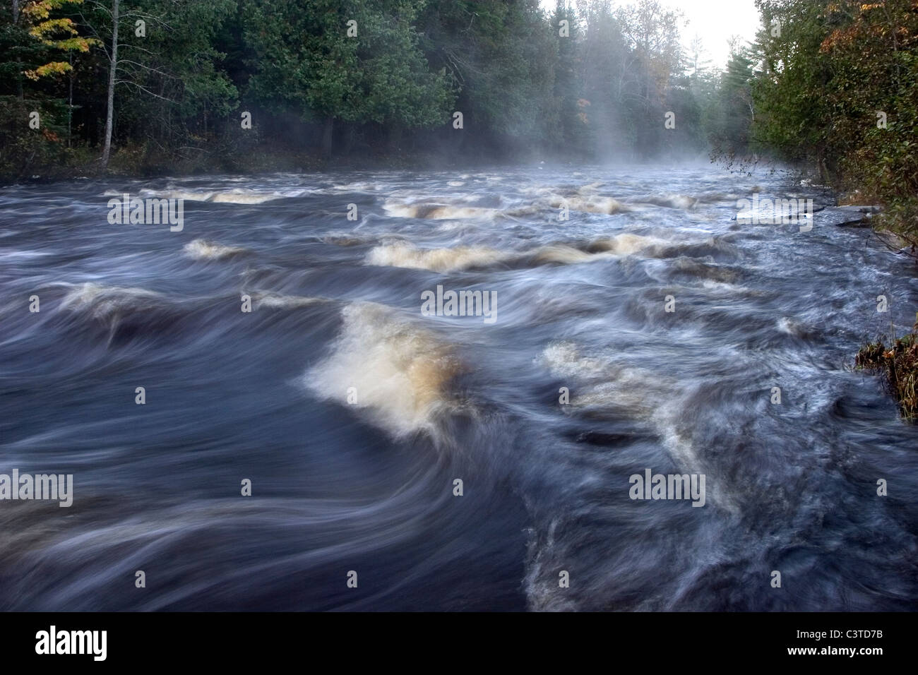 Rushing Water On The Sturgeon River In Michigan's Upper Peninsula, USA