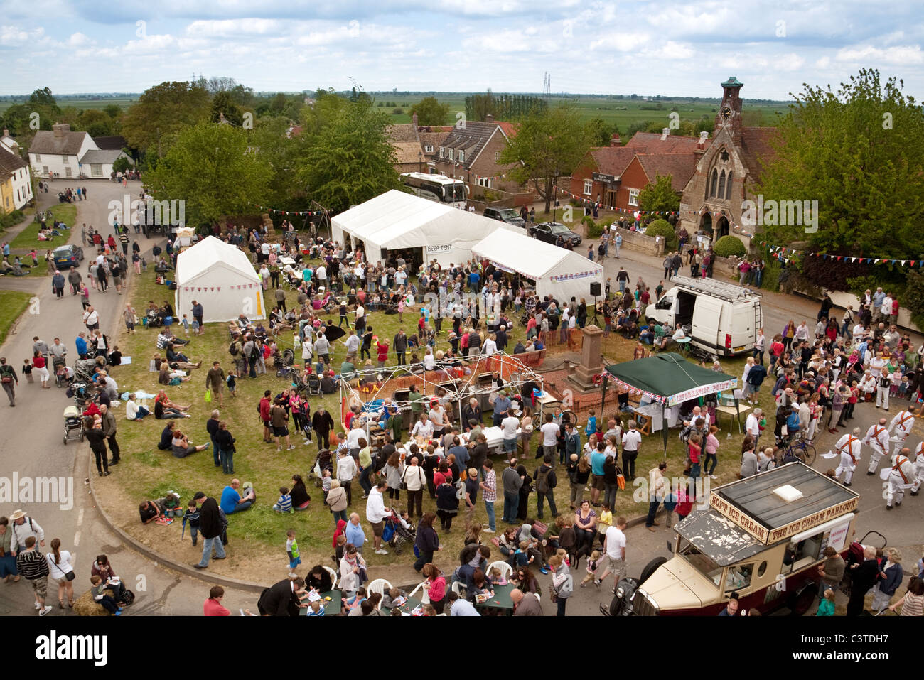 Overhead view from the big wheel at Reach Village Fair Reach